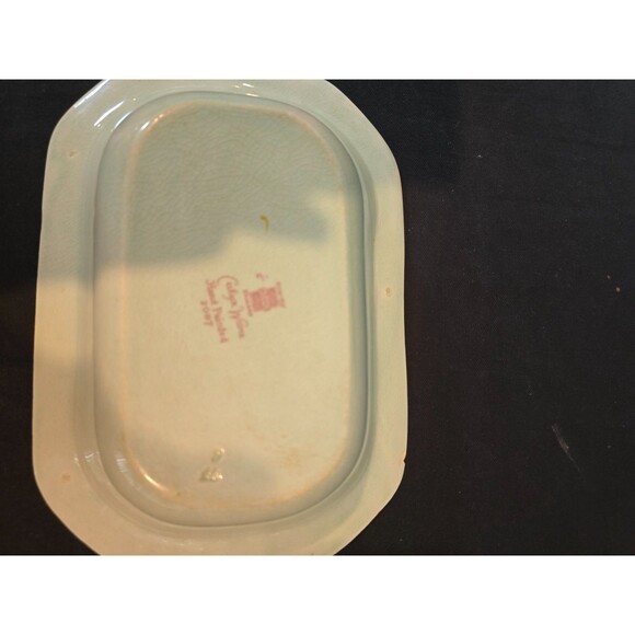 Adams Calyx Ware Hand Painted Lowestoft Vegetable Bowl 9.5" x 7.5" Vintage - Picture 6 of 9